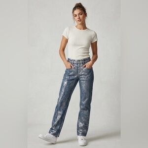 BDG Urban Outfitters Straight Leg Cowboy Jean Metallic Mid Rise Women’s Size 26